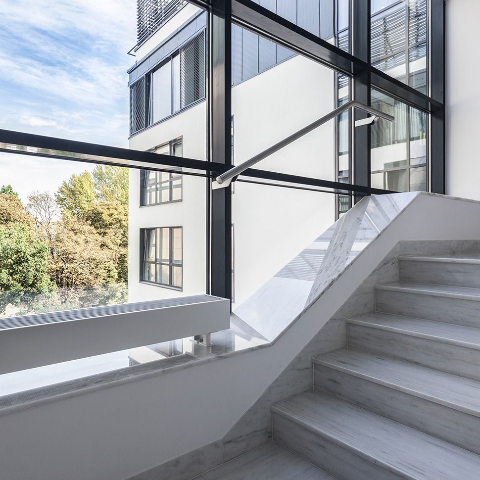 Image of a clean stairwell within a property managed by Mandeville