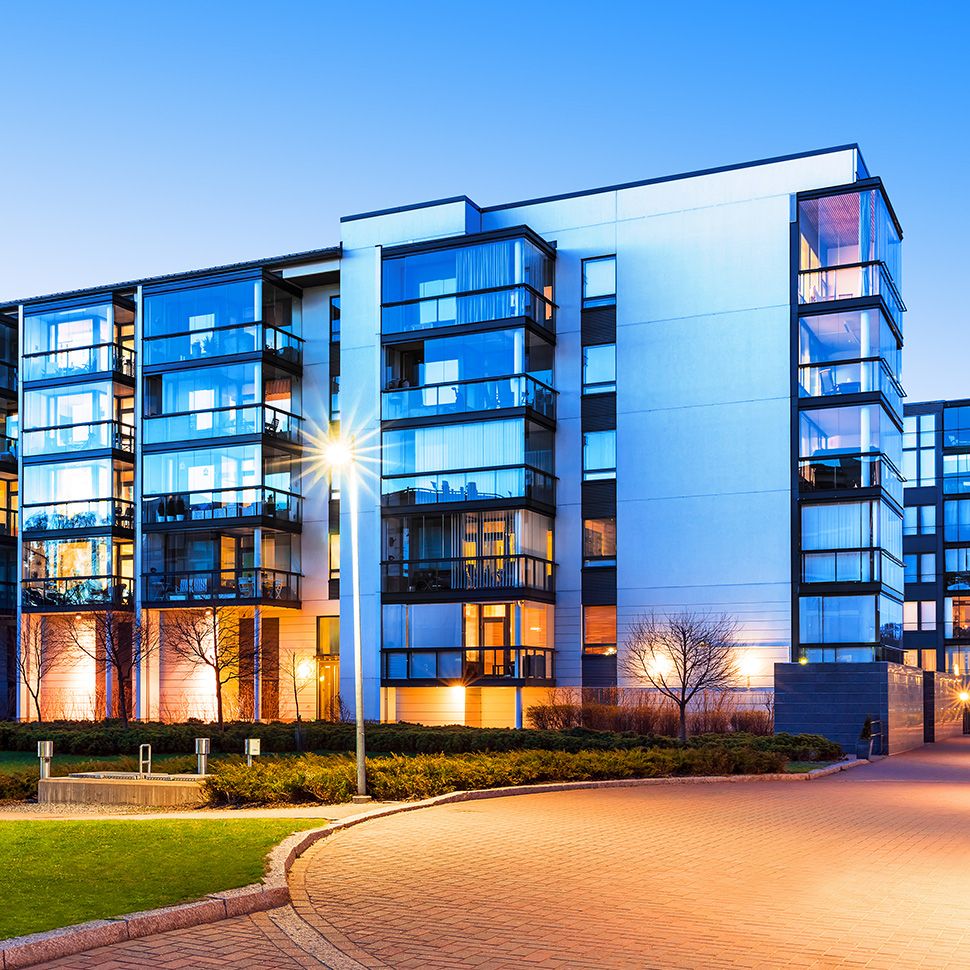 A photo of a block of properties managed by Mandeville